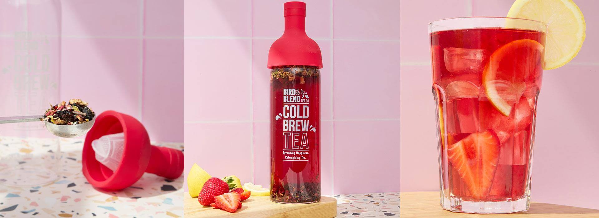 cold brew tea in cold brew tea bottle