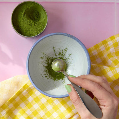 matcha tea spoon with matcha