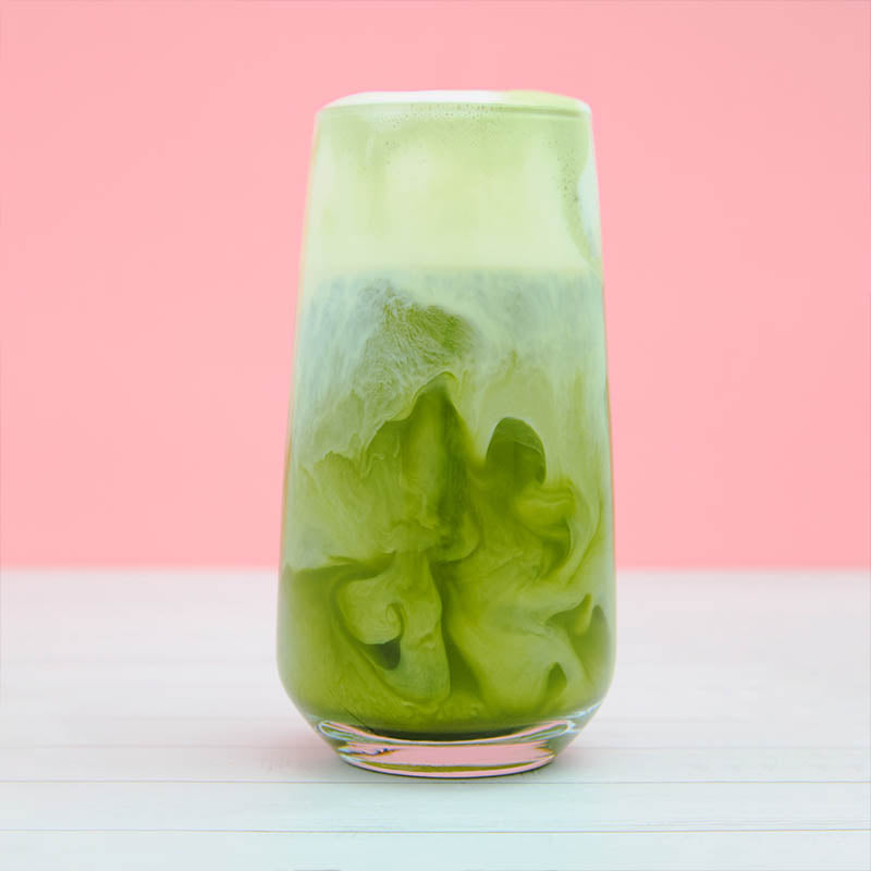 iced matcha milk swirl