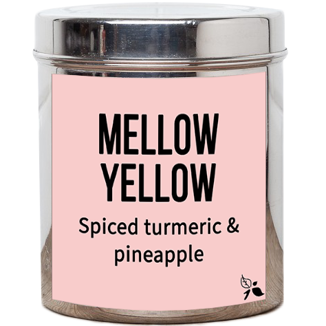 mellow yellow herbal tea tin