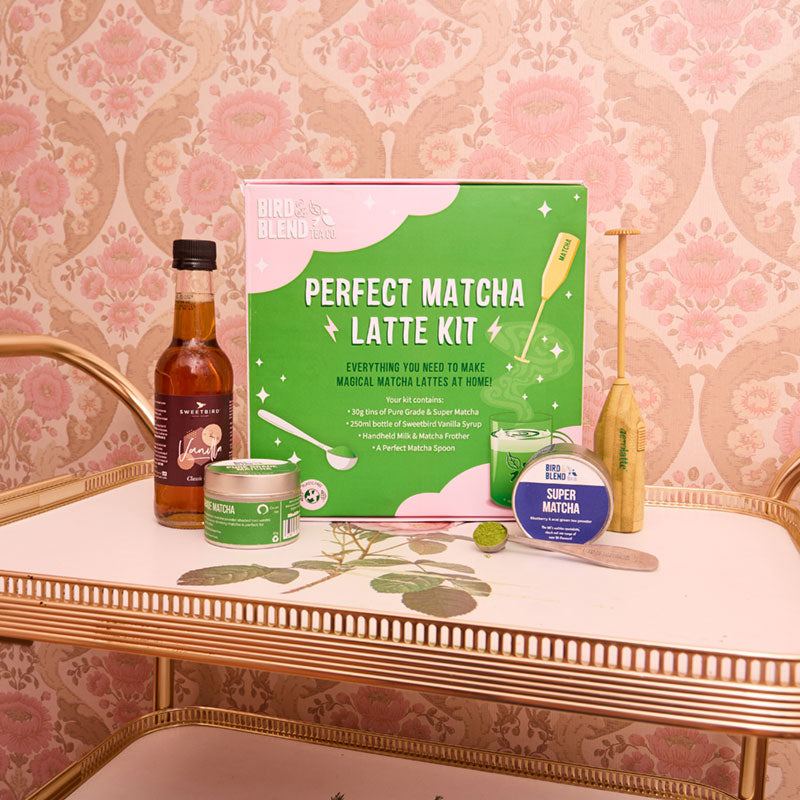 matcha latte kit displayed