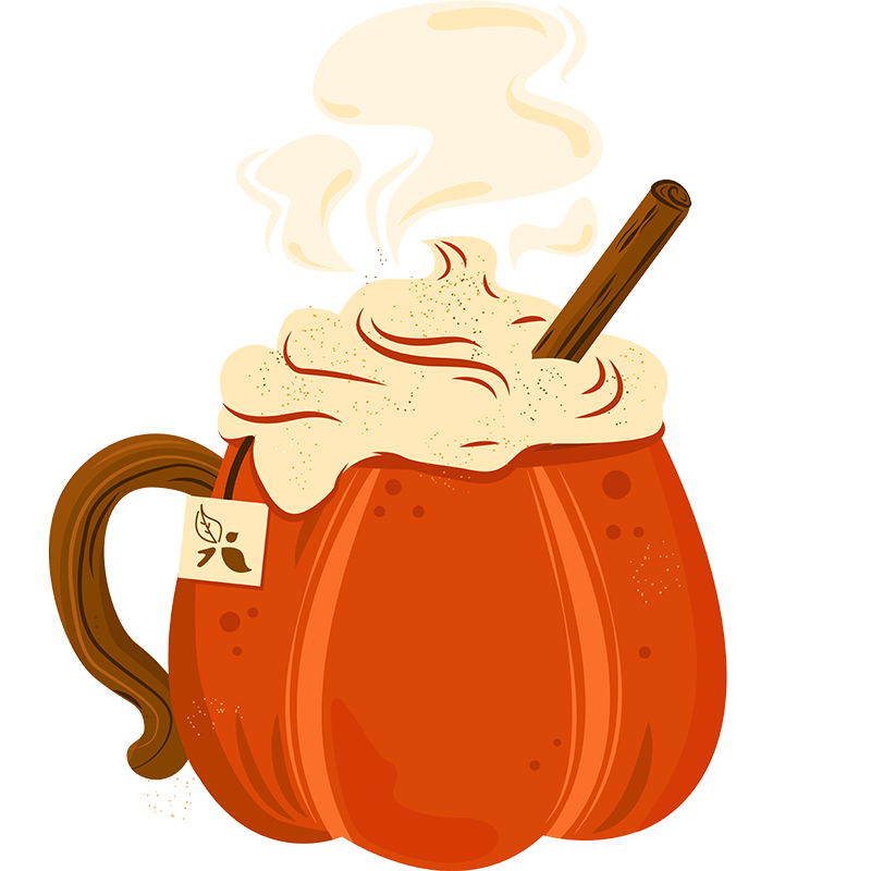 spiced pumpkin pie latte illustration