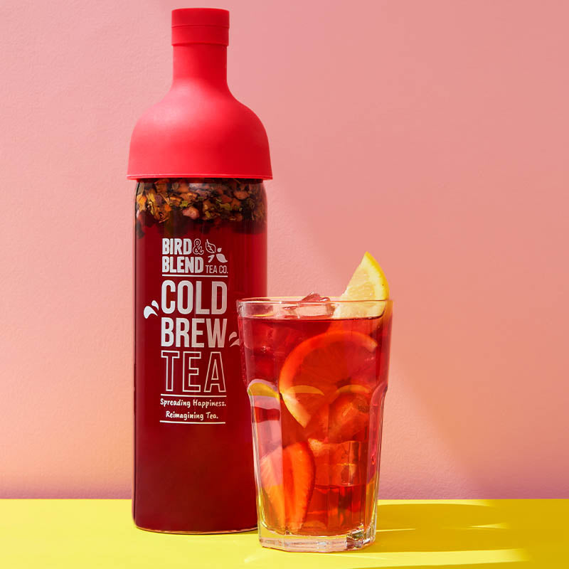 strawberry lemonade iced in cold brew bottle