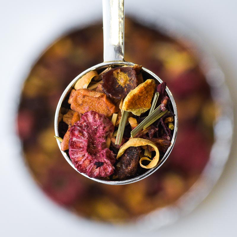 fruit salad loose leaf tea spoon